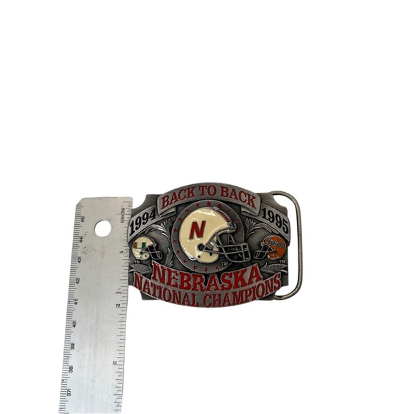 Vtg Limited edition Nebraska Cornhuskers 1994-1995 National Champion belt buckle - Picture 5 of 14